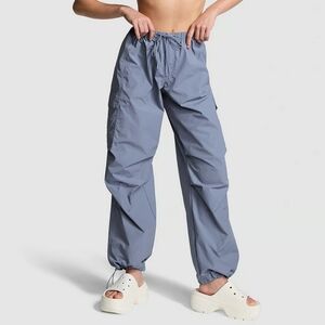 ☆NWOT☆  Victoria's Secret  •  Gray Blue Parachute-Style Cargo/Jogger Pants